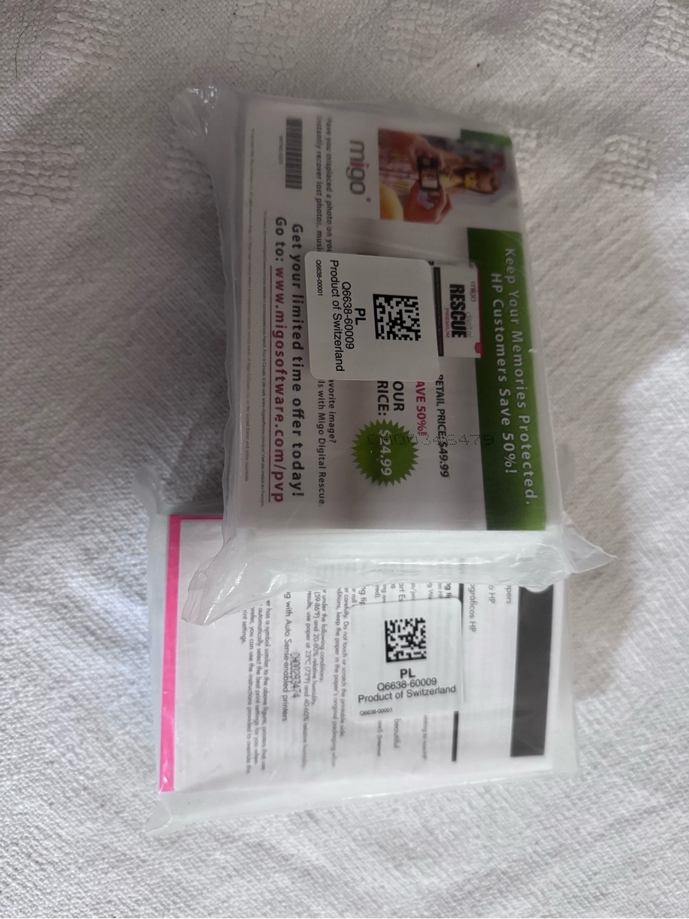 HP PHOTO PAPER 4x6 2 unopened packs